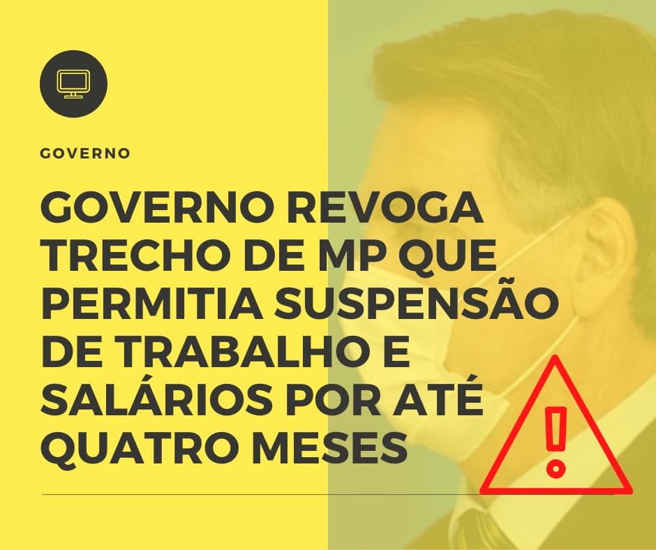 Governo Revoga Trecho De Mp Que Permitia Suspensão De Trabalho E Salários Por Até Quatro Meses Notícias E Artigos Contábeis - Contabilidade em São Paulo | Catana Assessoria Empresarial
